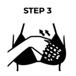 Scoop breasts up and towards the centre to create cleavage.