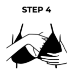 While scooping, press the insert onto the breasts and press firmly to secure.